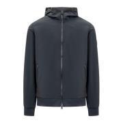 Comfortabele Zip Hoodie Woolrich , Blue , Heren