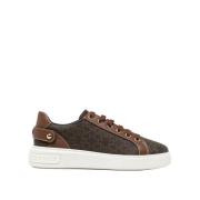 Logo Leren Sneakers Bally , Brown , Dames