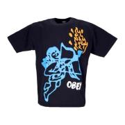 Cherub Love Tee Zwart Biologisch Katoen Obey , Black , Heren