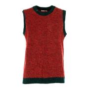 Dames Sweater Vest Ronde Hals Sun68 , Red , Dames