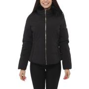 Zwarte Winter Hoodie Jas met Nepbont YES ZEE , Black , Dames