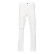 Witte Skinny Jeans Distressed Denim Purple Brand , White , Heren