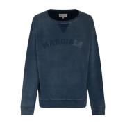 Blauw Logo Print Faded Sweatshirt Maison Margiela , Blue , Heren