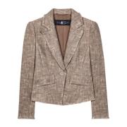 Tweed Blazer met Mal-Tinto Finish Luisa Cerano , Brown , Dames