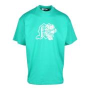 Katoenen T-shirt met uniek ontwerp Msgm , Green , Heren