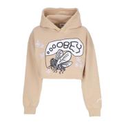 Cropped Hoodie Matching Set Lange Mouw Obey , Beige , Dames