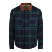 Tartan Wollen Jas MC2 Saint Barth , Green , Heren