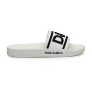 Rubber Sandalen Platte Dolce & Gabbana , White , Heren