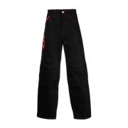 Denim Casual Broek in Zwart Gcds , Black , Heren