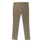 Stretch Satijn Katoenen Chino's Dondup , Green , Heren