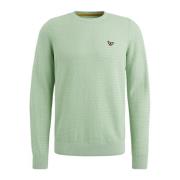 Katoen Mouline Ronde Hals T-shirt PME Legend , Green , Heren