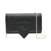 Zwarte Eco Leren Kettingtas Chiara Ferragni Collection , Black , Dames