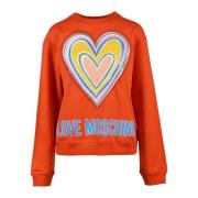 Sweatshirt Love Moschino , Orange , Dames