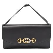 Pre-owned Leather clutches Gucci Vintage , Black , Dames