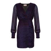 Metallic Plisse Jurk Freebird , Purple , Dames