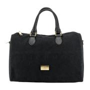 Zwarte stoffen en leren handtas John Richmond , Black , Dames