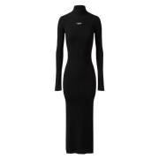 Geribbelde Bodycon Jurk Diesel , Black , Dames