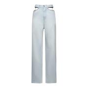 Blauwe Denim Hoge Taille Jeans Maison Margiela , Blue , Dames