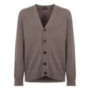 Ribgebreide Cashmere Cardigan Drumohr , Gray , Heren