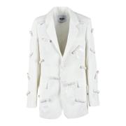 Polyester Jas Msgm , White , Dames