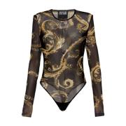 Zwarte Transparante Top Met Lange Mouwen Versace Jeans Couture , Multi...