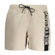 Beige Heren Zwemboxer met Zakken Calvin Klein , Beige , Dames