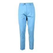 Elegant Stretchy Viscose Blend Trousers Imperial , Blue , Heren