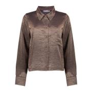 Metallic Koper Blouse Top Geisha , Brown , Dames