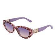 Paarse Ovale Zonnebril Gespiegeld Verloop Guess , Purple , Dames