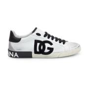 Witte lage top sneakers met suède Dolce & Gabbana , Multicolor , Heren