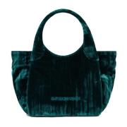 Fluwelen Kettinghandvat Schoudertas Emporio Armani , Green , Dames