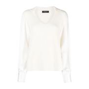 Stijlvolle Sweater Collectie Fabiana Filippi , White , Dames