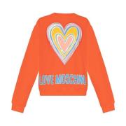 Handgemaakt Katoenen Crewneck Trainingsshirt Love Moschino , Orange , ...