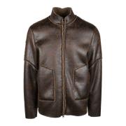 Grijze Polyester Jas Daniele Alessandrini , Brown , Heren