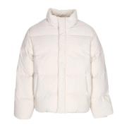 Witte Dons Puffer Jas Hoge Kraag Adidas , Beige , Heren