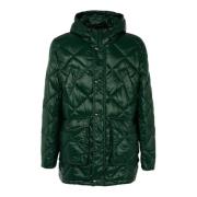 Lange Heren Gewatteerde Jas met Capuchon Husky Original , Green , Here...