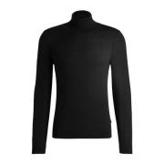 Slim Fit Wollen Trui Zwart Hugo Boss , Black , Heren