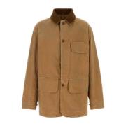 Stijlvolle Kameel Canvas Jas Maison Margiela , Brown , Heren