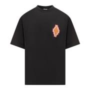 Macrame Cross Tee Marcelo Burlon , Black , Heren