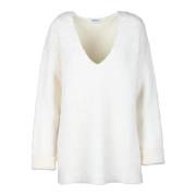 Wolmix Mohair Acetaat Sweater Dondup , White , Dames