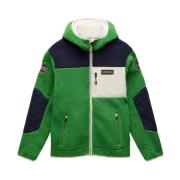 Groen Kelly Synthetische Hoodie Jas Napapijri , Green , Heren