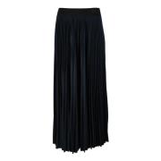 Elegante Geplooide Midi Rok Fabiana Filippi , Black , Dames