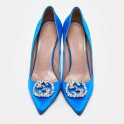 Pre-owned Satin heels Gucci Vintage , Blue , Dames