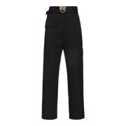 Zwarte Cargo Broek met Zakken Pinko , Black , Dames