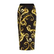 Barokprint Elastische Taille Enkellange Rok Versace Jeans Couture , Mu...