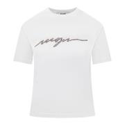 Stijlvolle T-shirts Msgm , White , Dames