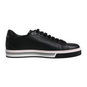 Zwart Wit Leren Veterschoenen Dolce & Gabbana , Black , Heren