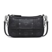 Schoudertas in Visetos MCM , Black , Dames