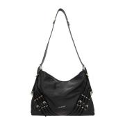 Zwarte schoudertas met metalen hardware Givenchy , Black , Dames