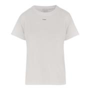 Katoenen T-shirt met Logodetail Pinko , White , Dames